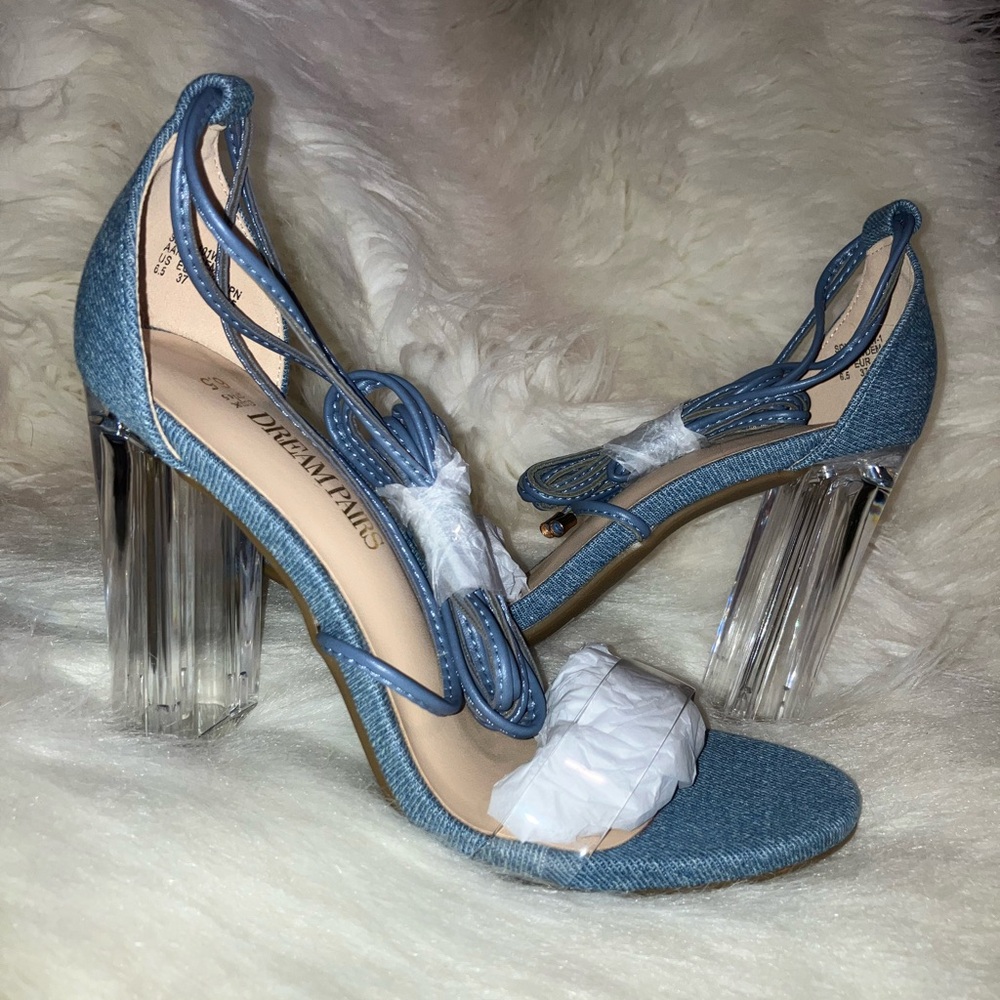 Lace Up Transparent Heel Sandal - Picture 4 of 9